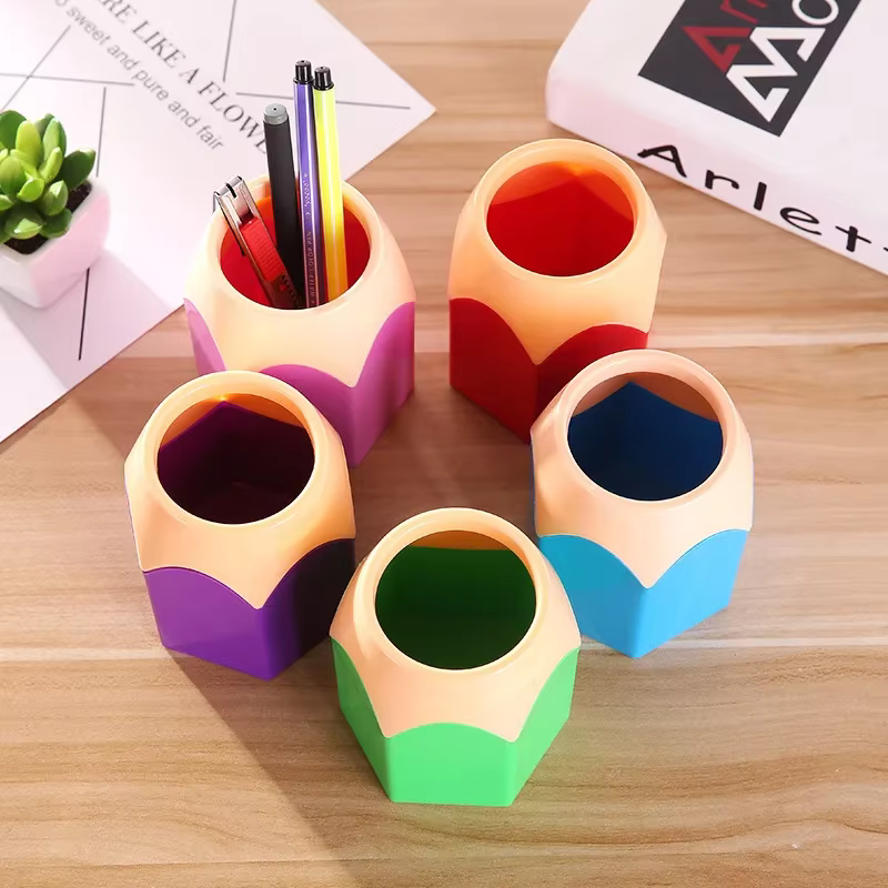 Porte-stylo en forme de crayon, 1 pièce, support de rangement pour stylos, organisateur de papeterie de bureau, fournitures scolaires pour enfants
