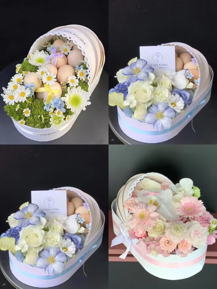 Boîte à Fleurs en Carton avec Sac