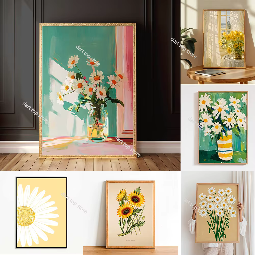 Affiche murale décorative bohème avec impression florale