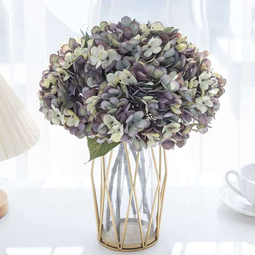 Hortensia artificiel fleurs en soie Homevase bonsaï accessoires mur de mariage bricolage cadeaux boîte Bouquet de mariée fête de vacances décoration