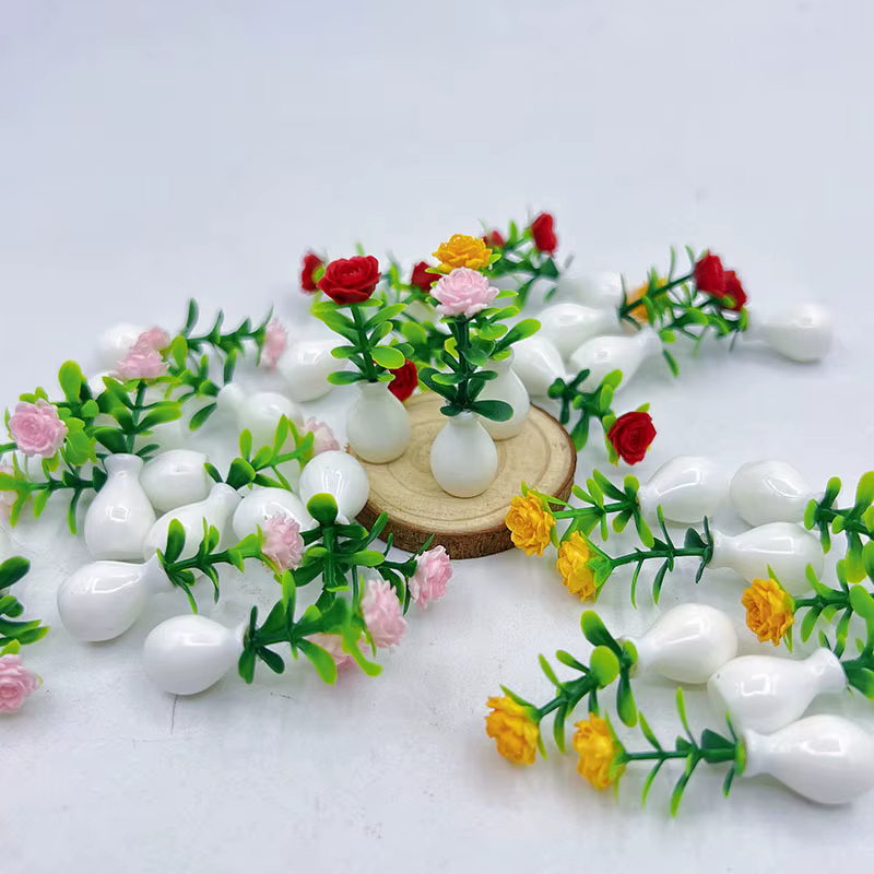 Mini vase pot de fleurs avec modèle de fleur décoratif