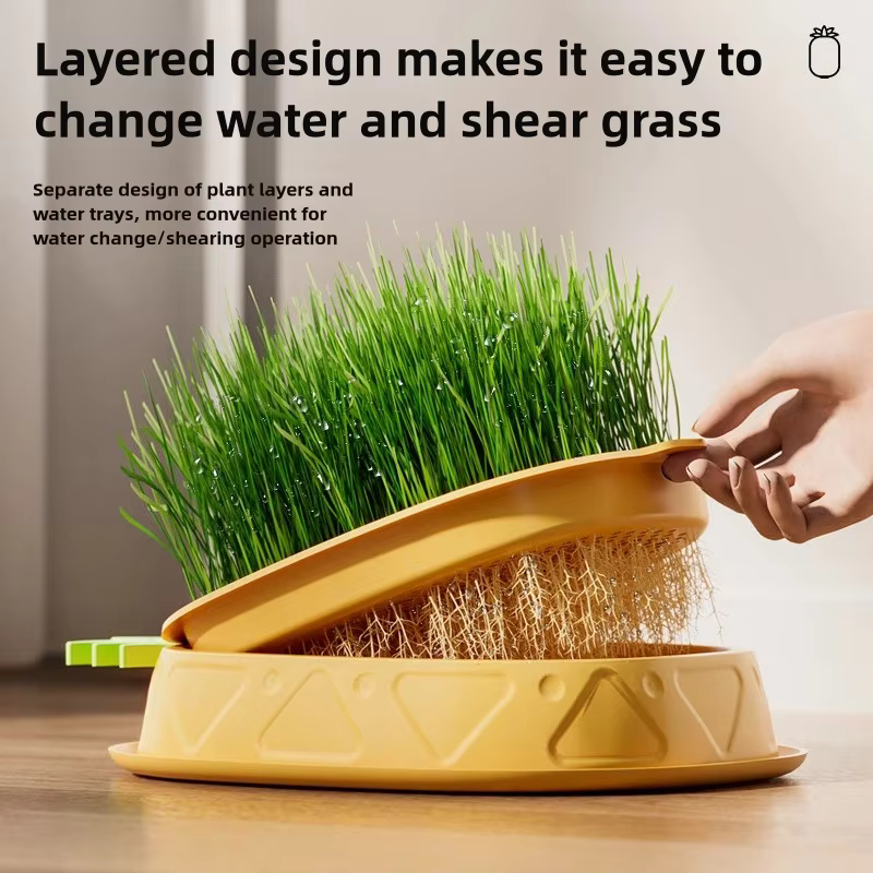 Jardinière hydroponique d'herbe pour chat