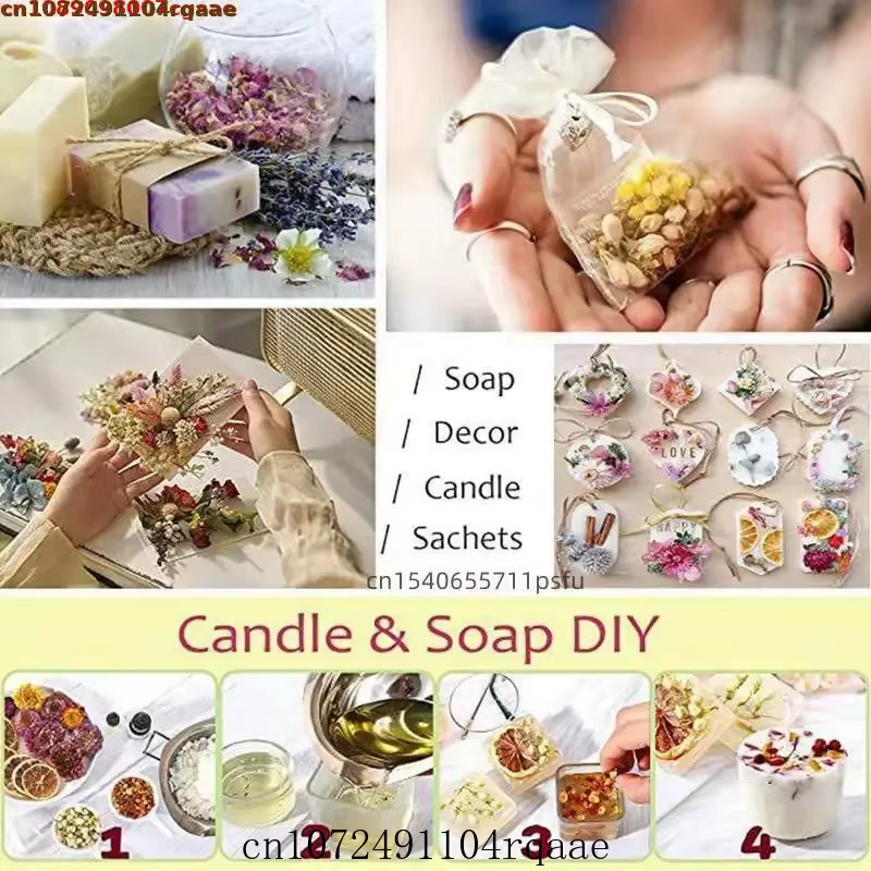 Mélange de fleurs séchées naturelles de qualité supérieure pour la fabrication de savons et de bougies DIY : rose