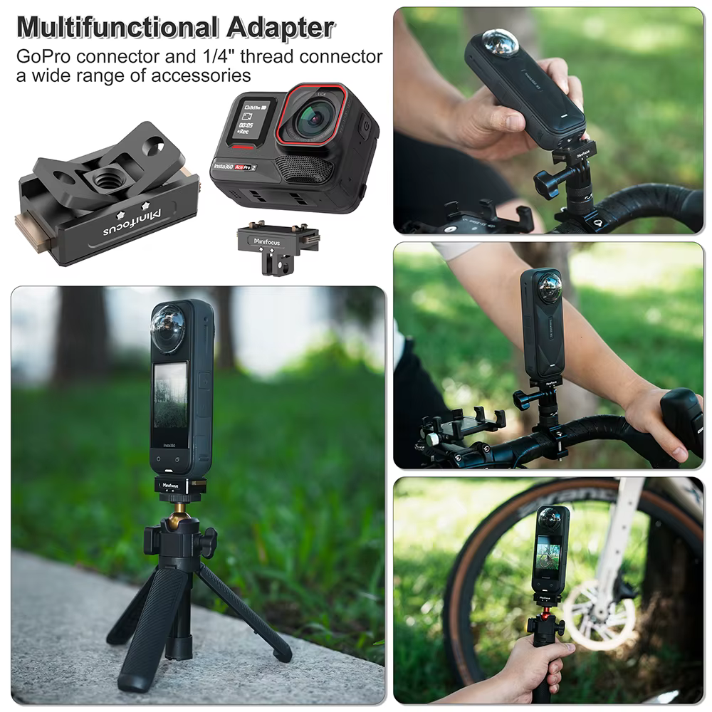 Minifocus – Support adaptateur magnétique pour caméra d'action Insta360 X5 X4 Ace Pro 2, Base d'extension à dégagement rapide, accessoire de Support