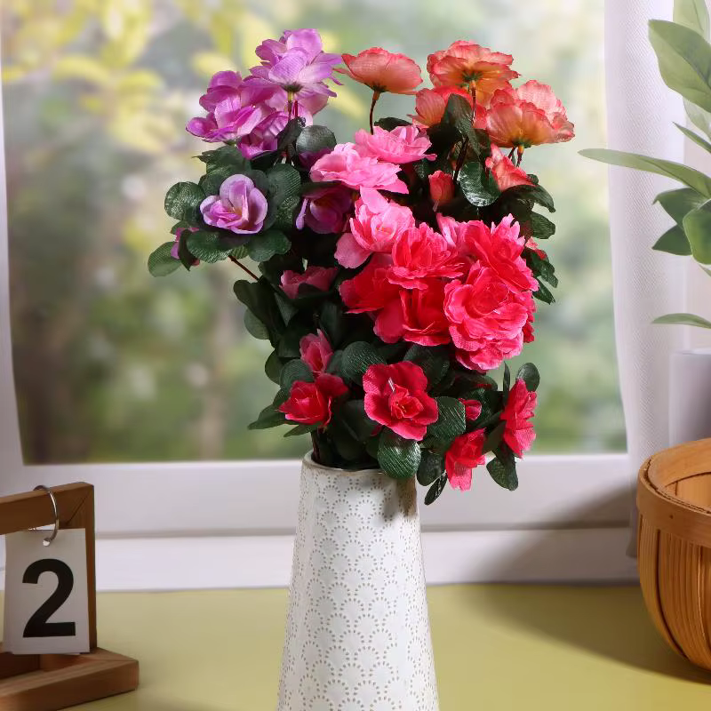 Bouquet de fleurs d'azalées artificielles