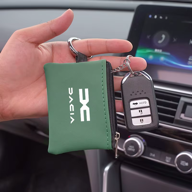 Accessoires de voiture, porte-clés en cuir, porte-cartes, porte-clés avec emblème, pochette pour Dacia Bigster Spring Duster Sandero Jogger Dokker Lodgy