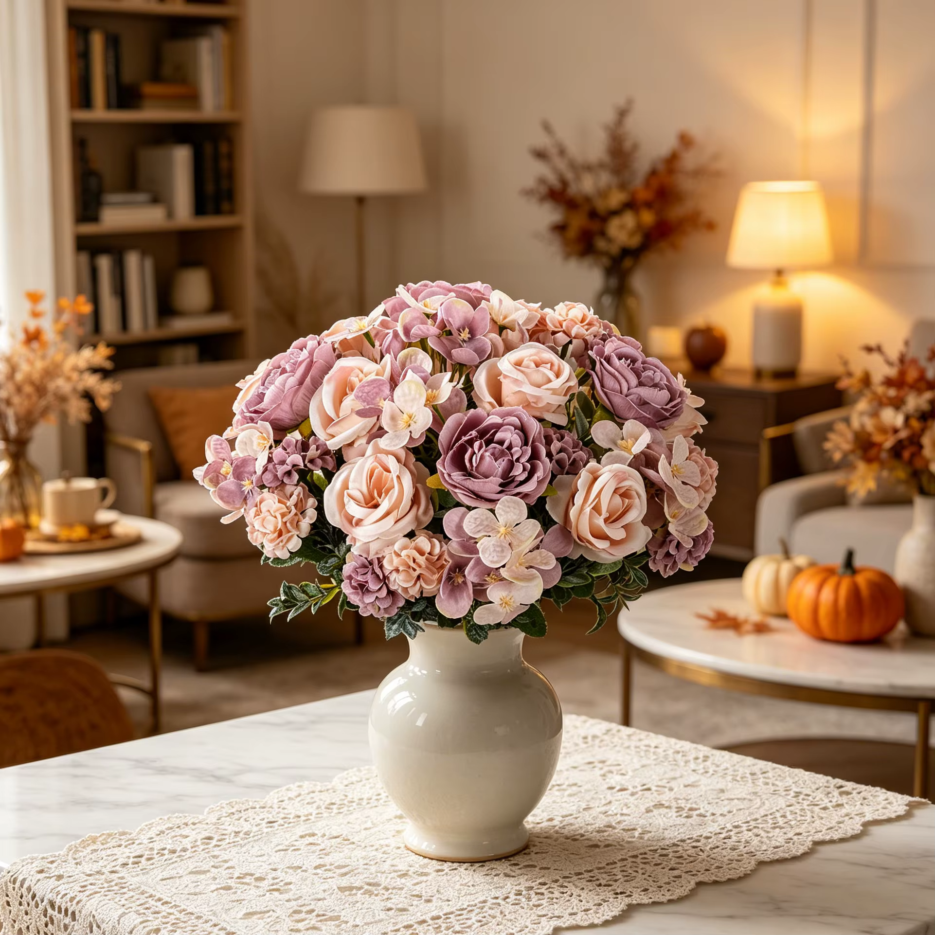 Fleurs artificielles en soie : pivoine