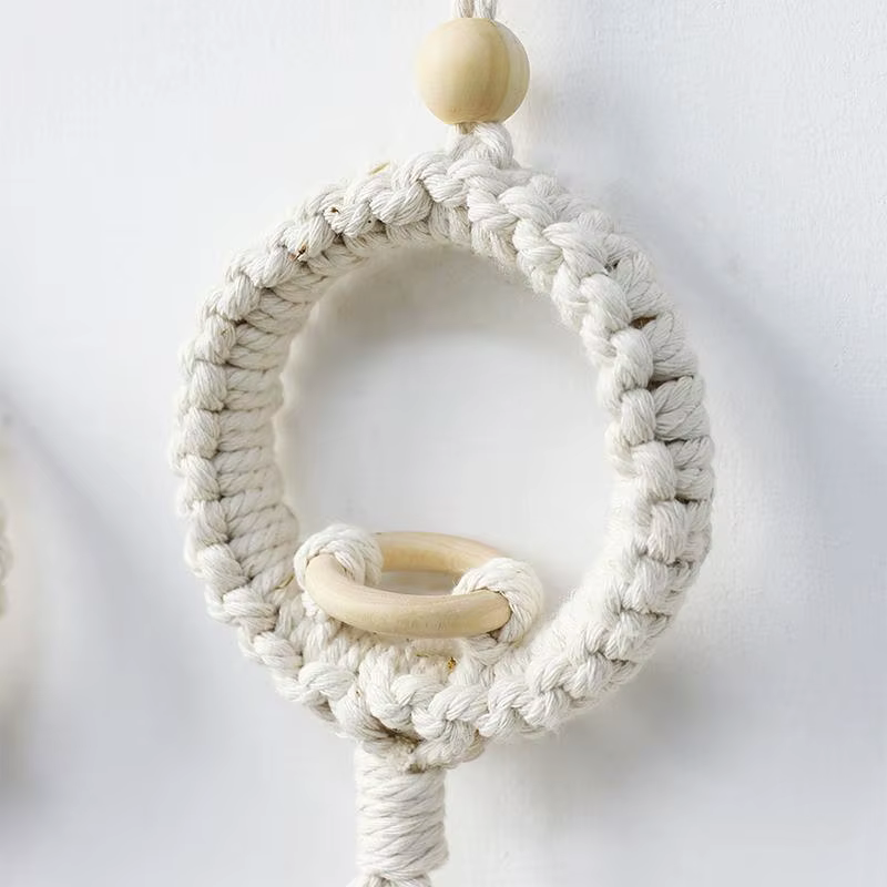 Support mural en macramé pour plantes aériennes