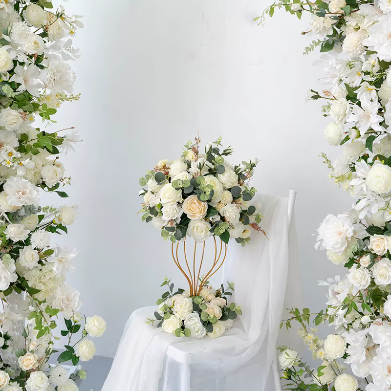 Arc de Corne Florale, Fleurs Artificielles pour Décoration de Mariage