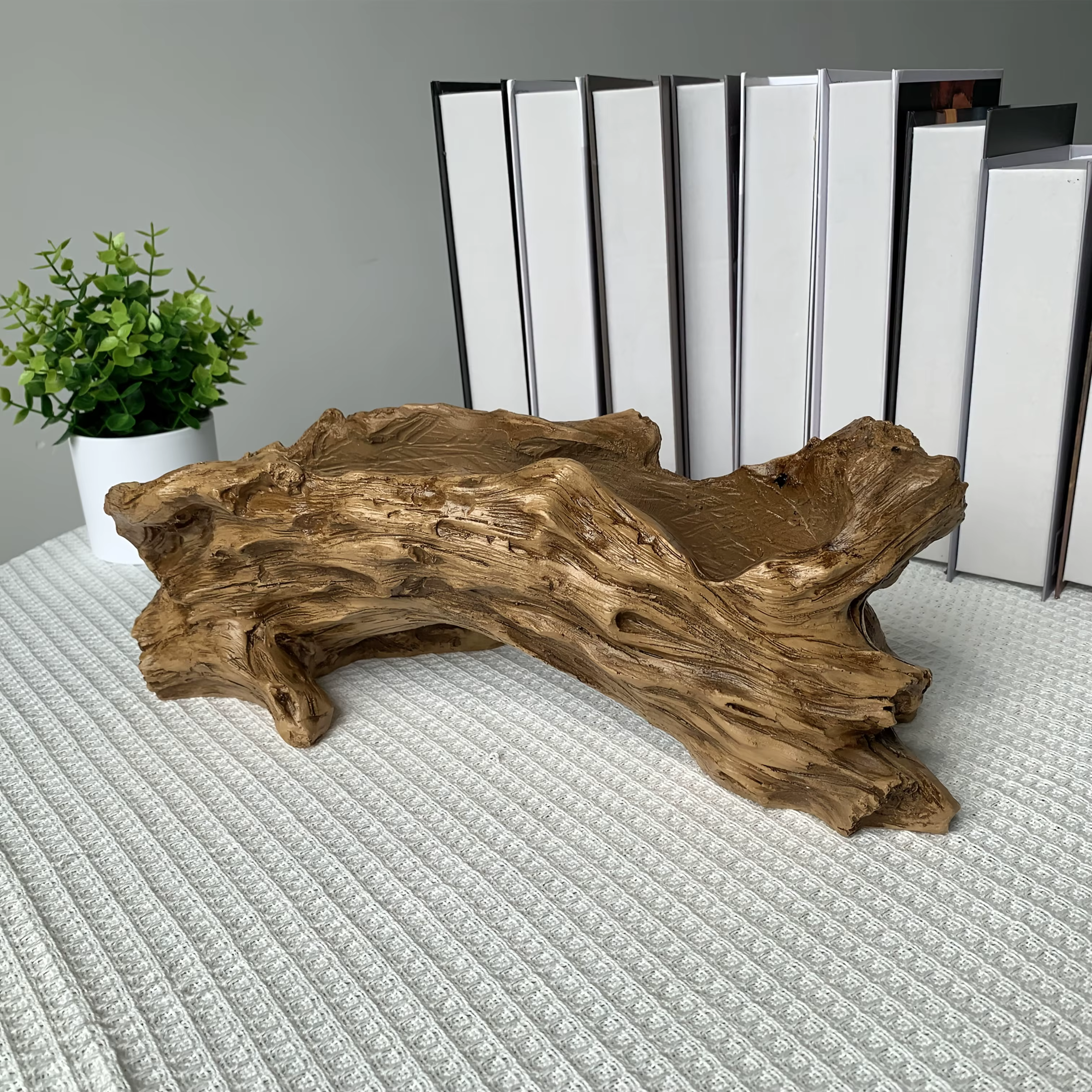 Jardinière unique en forme de souche d'arbre rétro