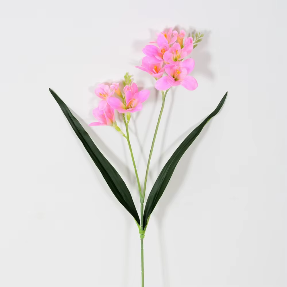 Fleur d'orchidée artificielle 3D texturée, effet hydratant, matière soyeuse durable, décoration réaliste avec feuilles