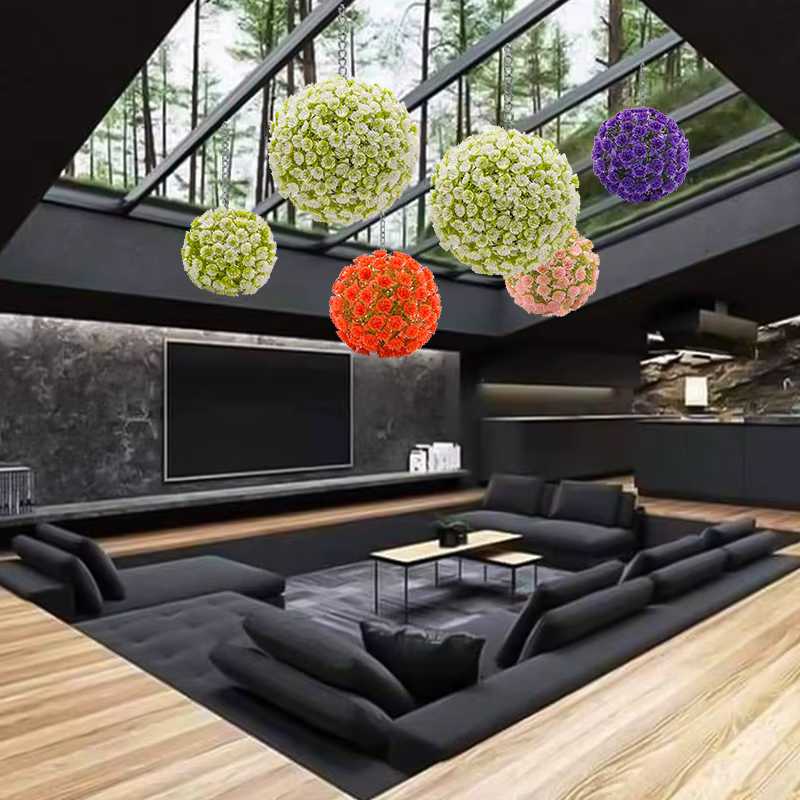 Boules de fleurs artificielles