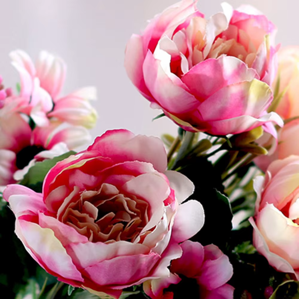 Bouquet de fleurs de pivoine artificielles en soie