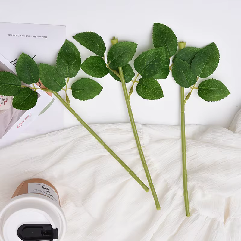 Tige de fleur verte artificielle, 10 pièces, matériel artisanal, accessoires de tige en fil fait à la main pour décoration de mariage et de maison