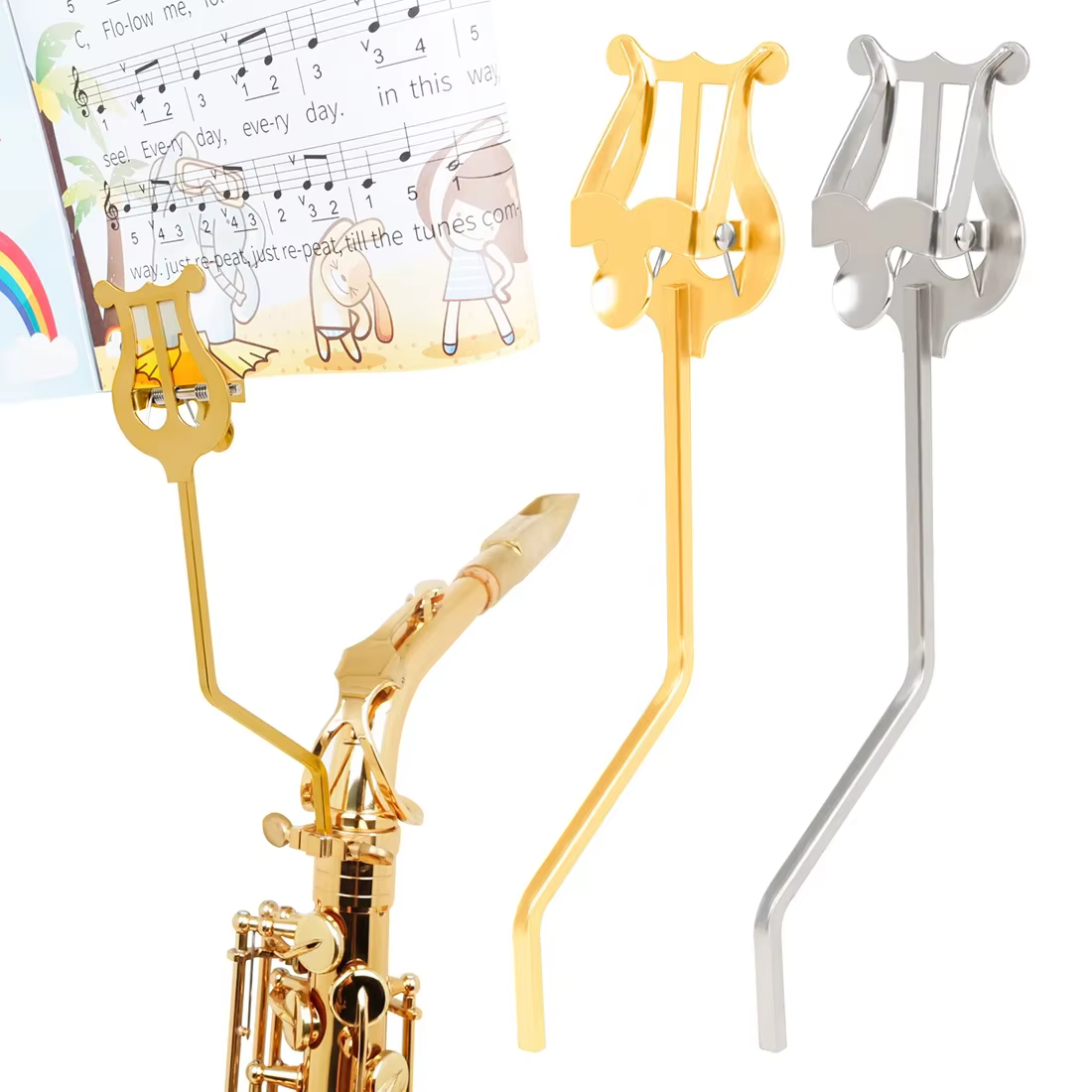 Support de musique de marche Portable pour clarinette, trompette, flûte, Saxophone Alto, accessoire pour instruments de musique, support de partition