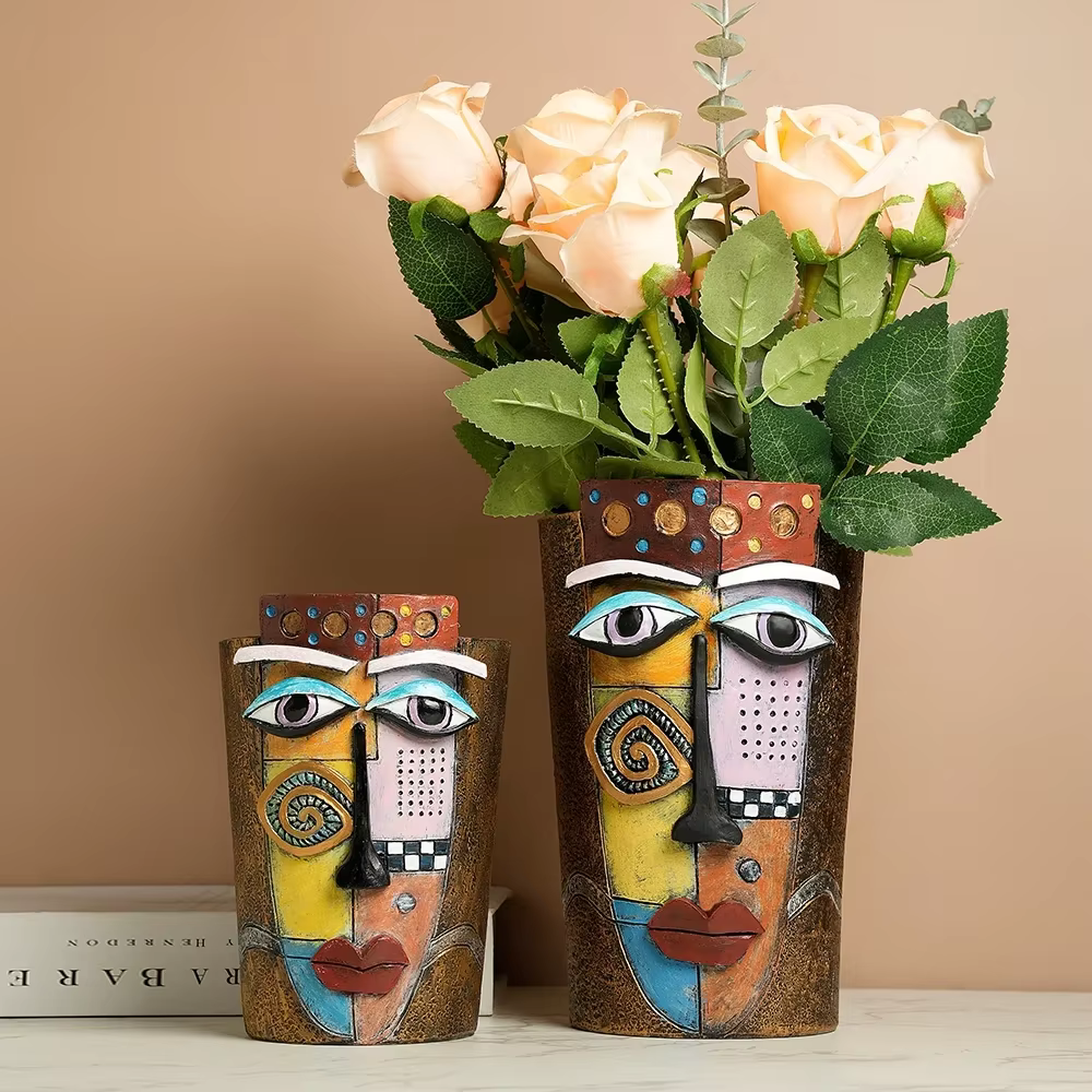 Picasso Brutalist Abstract Beauty Face Flower Pot Ornaments Head Planter Container Garden Decoration Outdoor Accessories Vases