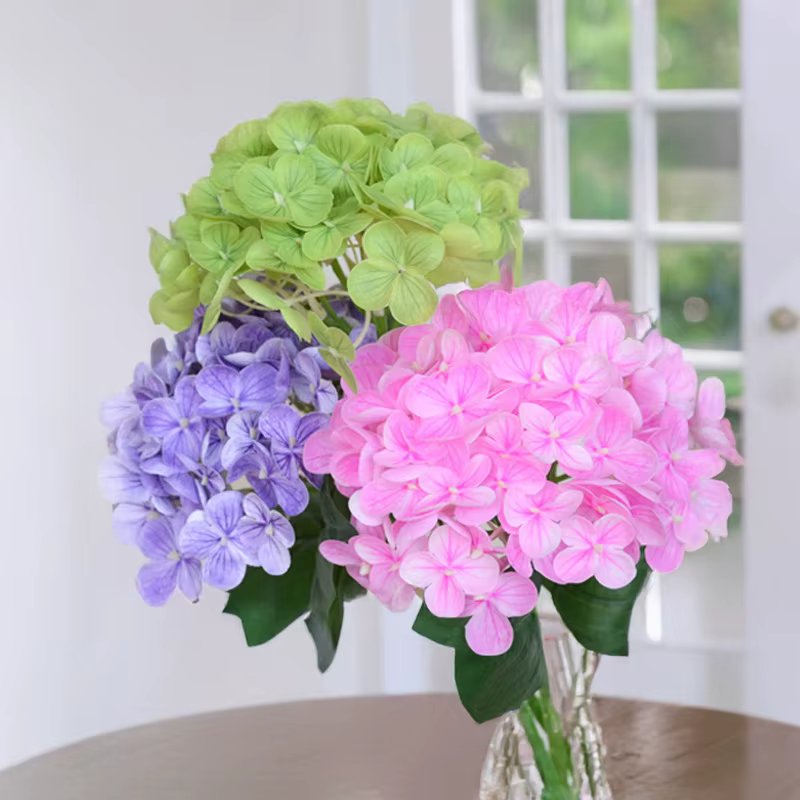 Fleur d'hortensia artificielle de 18 pouces