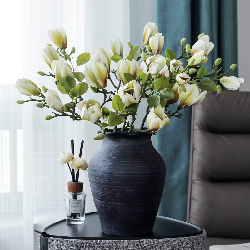 Fleur de Magnolia Artificielle à Branche Unique