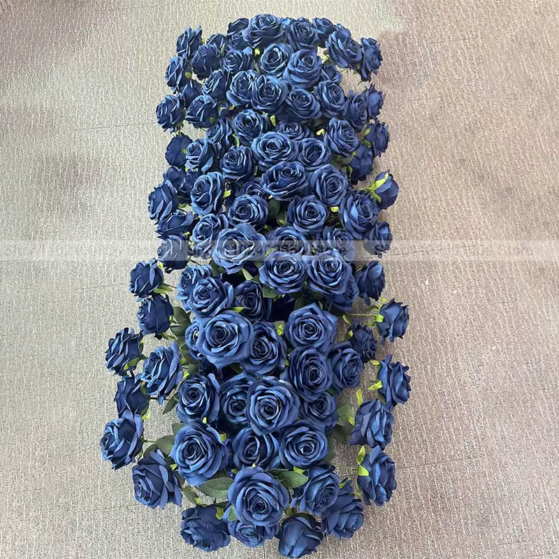 Boule de fleurs artificielle bleu marine rose et jacinthe pour décoration de mariage