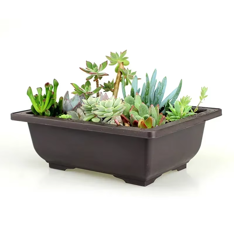Pot de fleur carré en plastique pour balcon