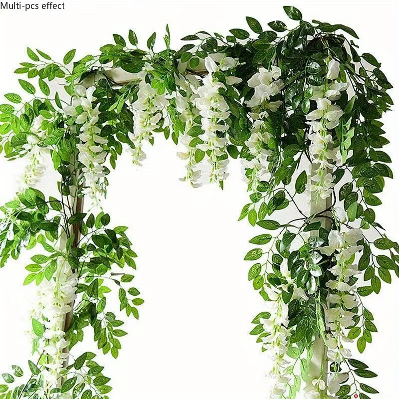 1/2 pièces Guirlande de glycine artificielle en soie – Décoration pour la maison