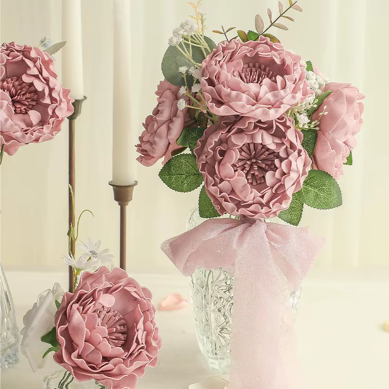 Roses Poussières Artificielles en Mousse avec Tiges pour Patients