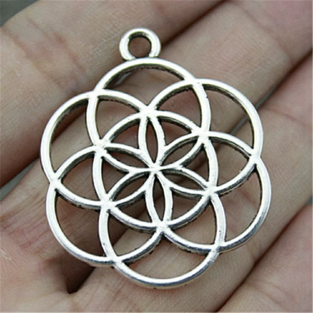 Pendentif à breloques fleur de vie, bijoux pour dames, vente en gros, articles Vintage les moins chers