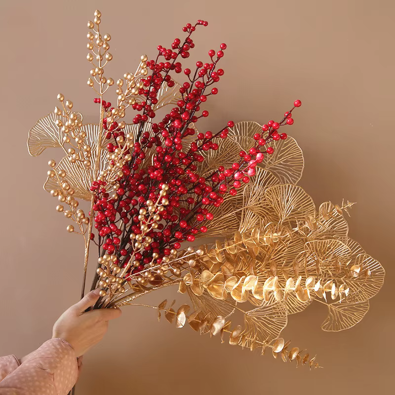 Plantes Artificielles Cuir oral elu Décoration De Noël