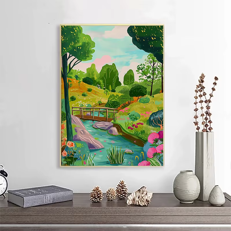 Affiche et impression sur toile de paysage coloré de forêt