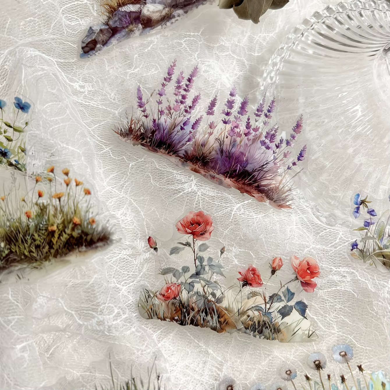 Autocollants de grappes de plantes et de fleurs