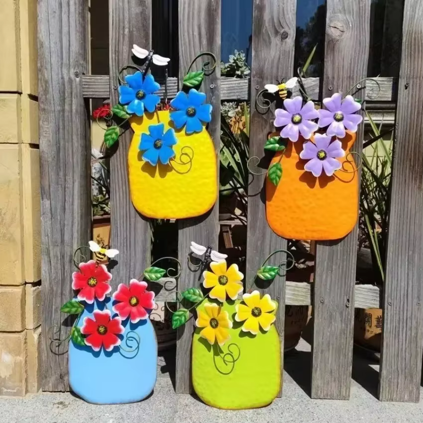 Vases de jardin à fleurs en métal