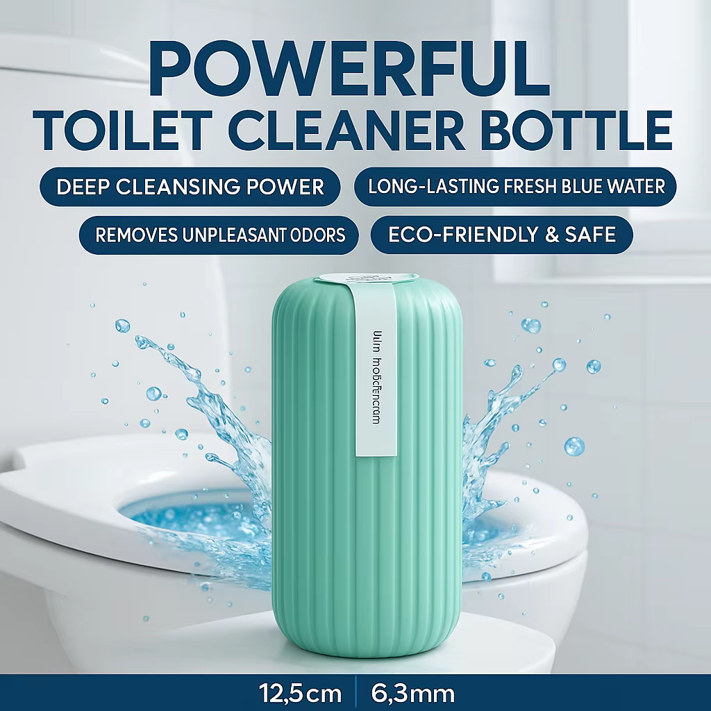 Bouteille de nettoyage automatique des toilettes |   Nettoyage en profondeur, élimination des odeurs, eau bleue douce longue durée, essentiel de salle de bain écologique