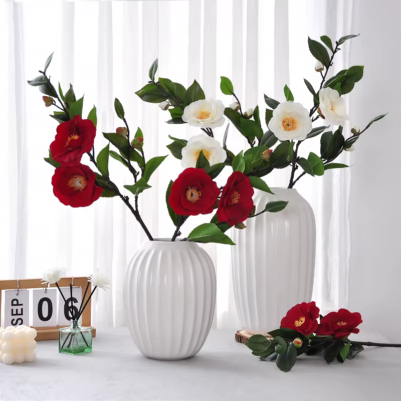 Fleur artificielle camélia pour salon de thé chinois