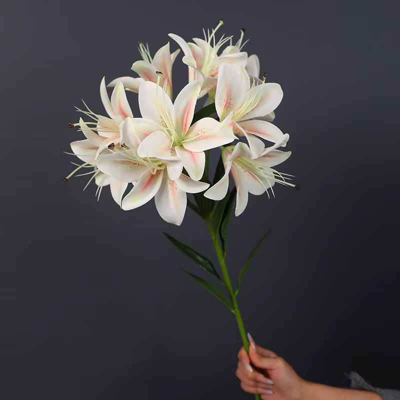 Bouquet de Lys Artificiels pour Décoration de Maison