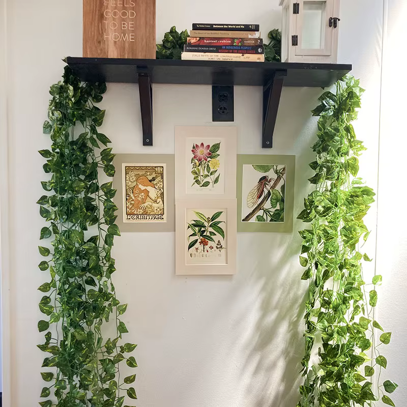Jardinière de fleurs en rotin et osier faite à la main