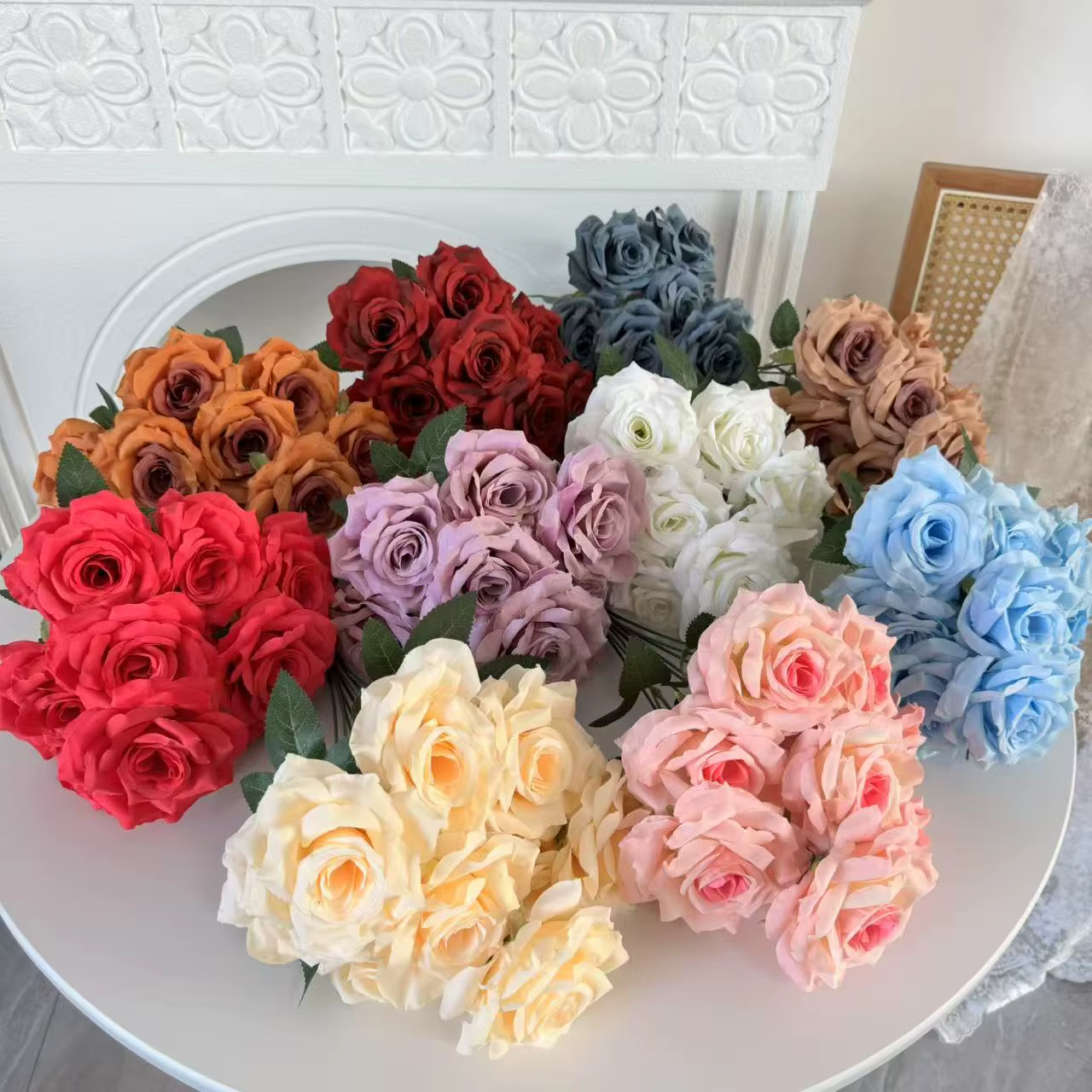 Bouquet de roses artificielles en diamant
