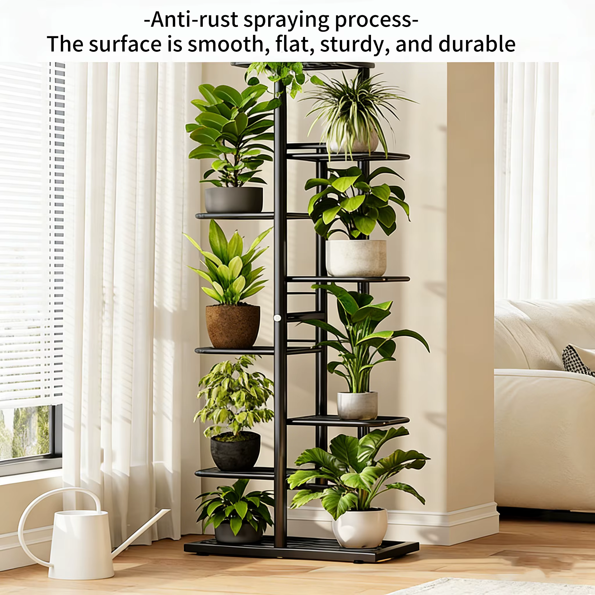 Support à plantes sur 8 niveaux avec roulettes verrouillables