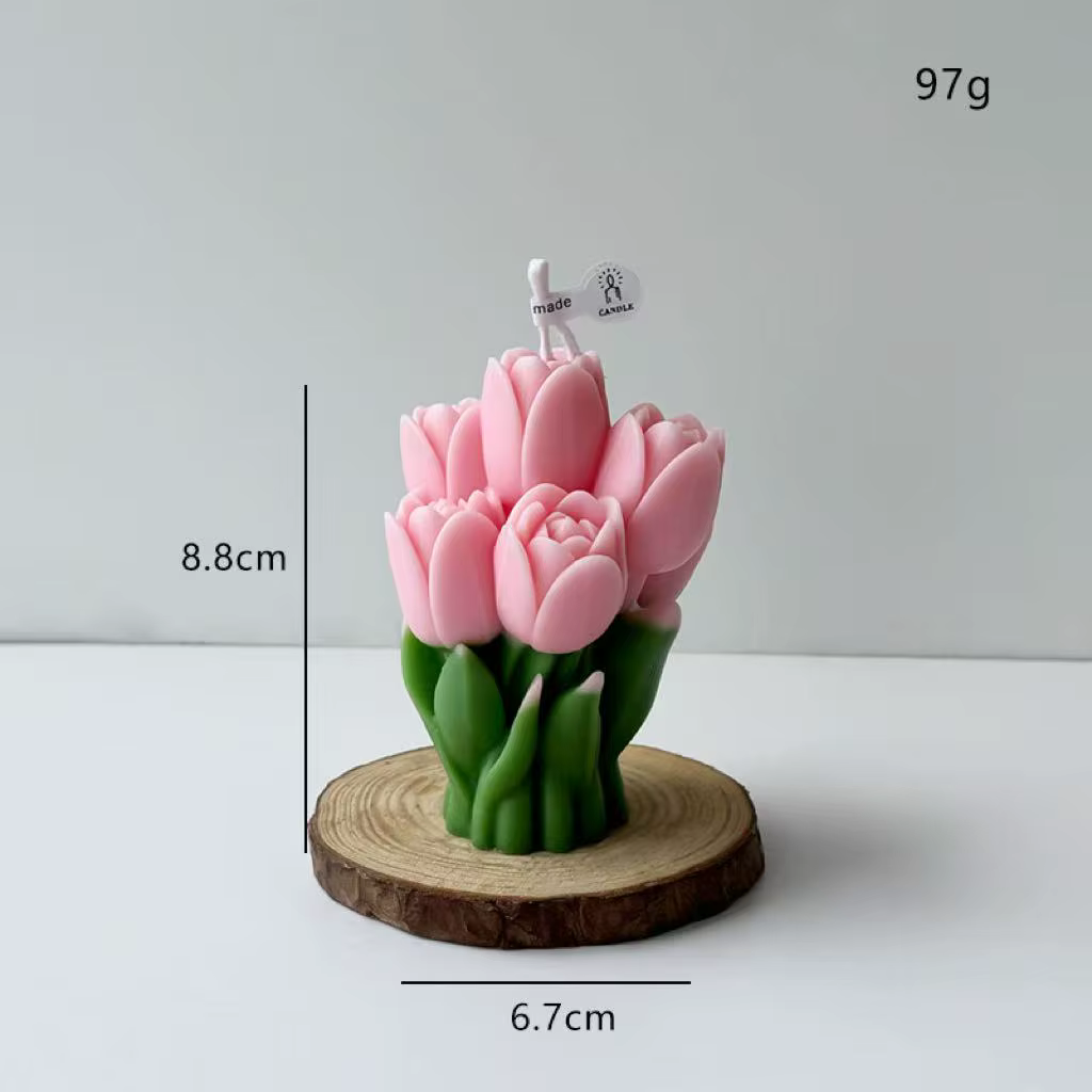Bougie parfumée en forme de tulipe style Ins