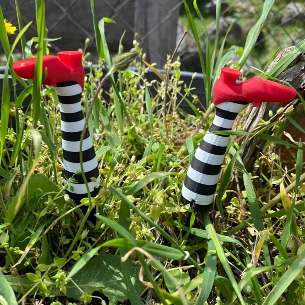 Décoration de pot de fleurs amusante et imperméable en forme de jambe de sorcière