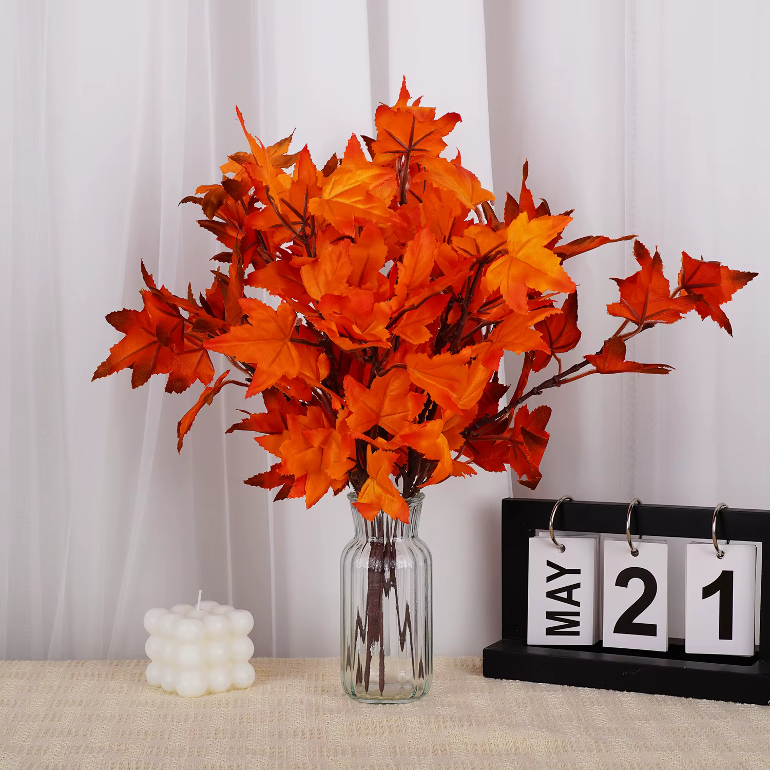 Bouquet de fleurs artificielles en feuille d'érable d'automne
