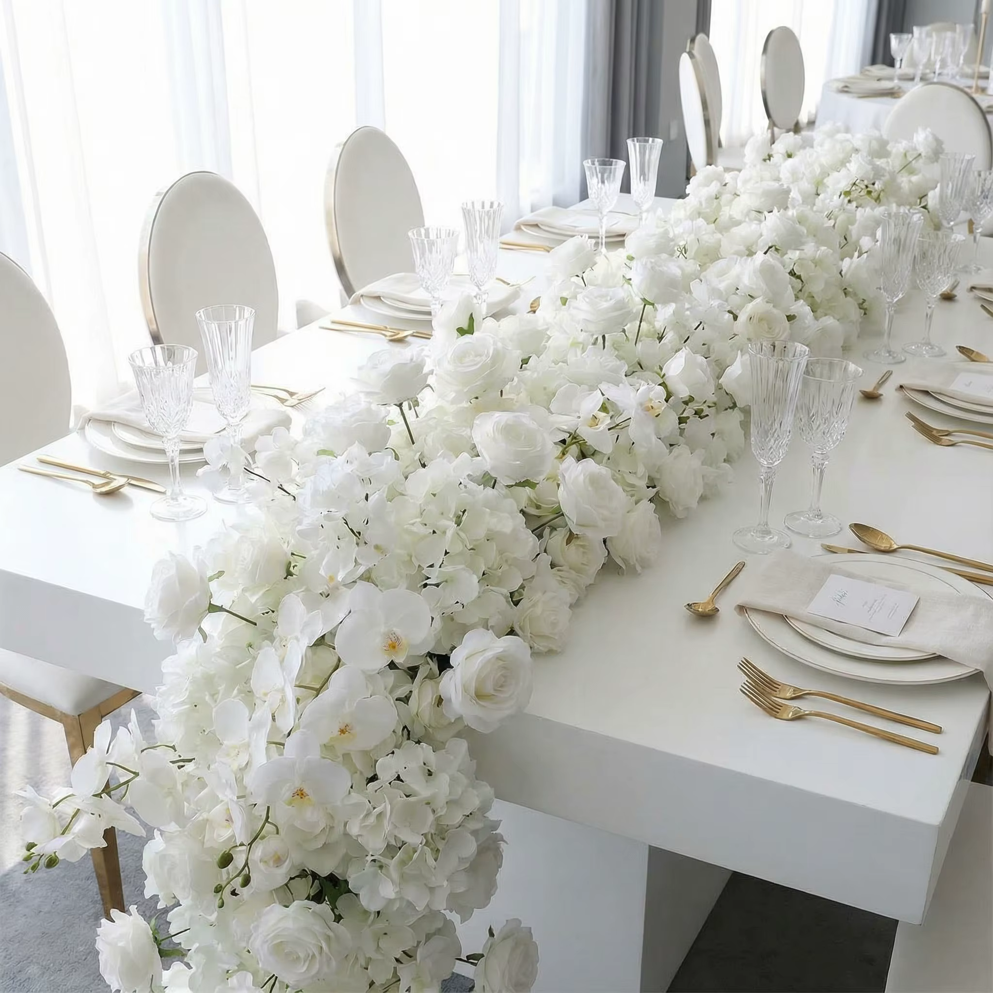 Uflower 200cm Guirlande de fleurs artificielles 3D élégante pour décoration de scène
