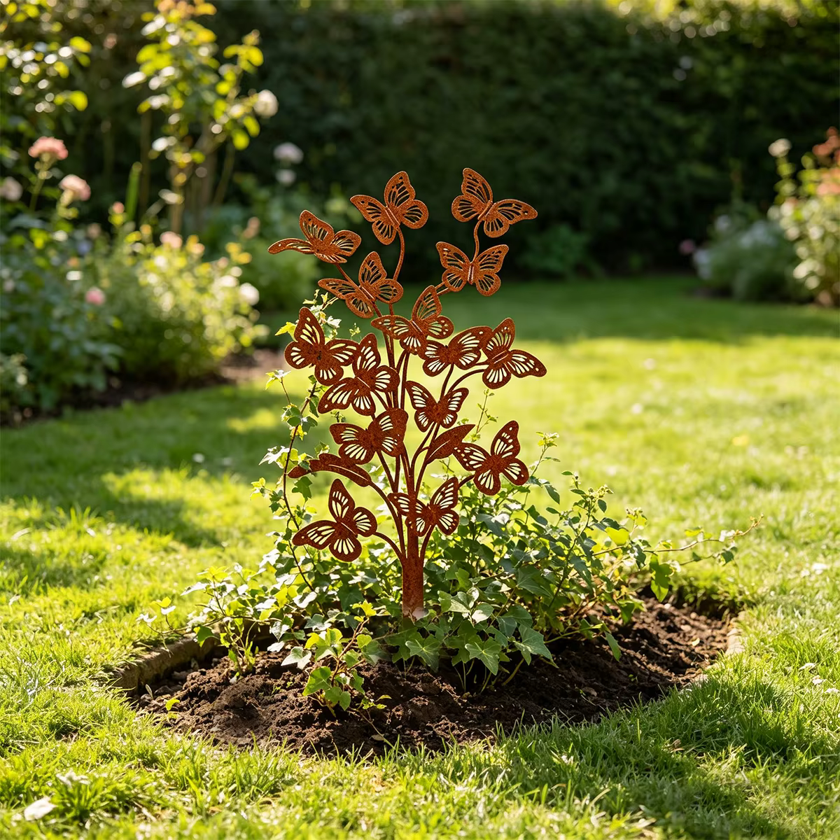 1 piquet décoratif de jardin en fer forgé
