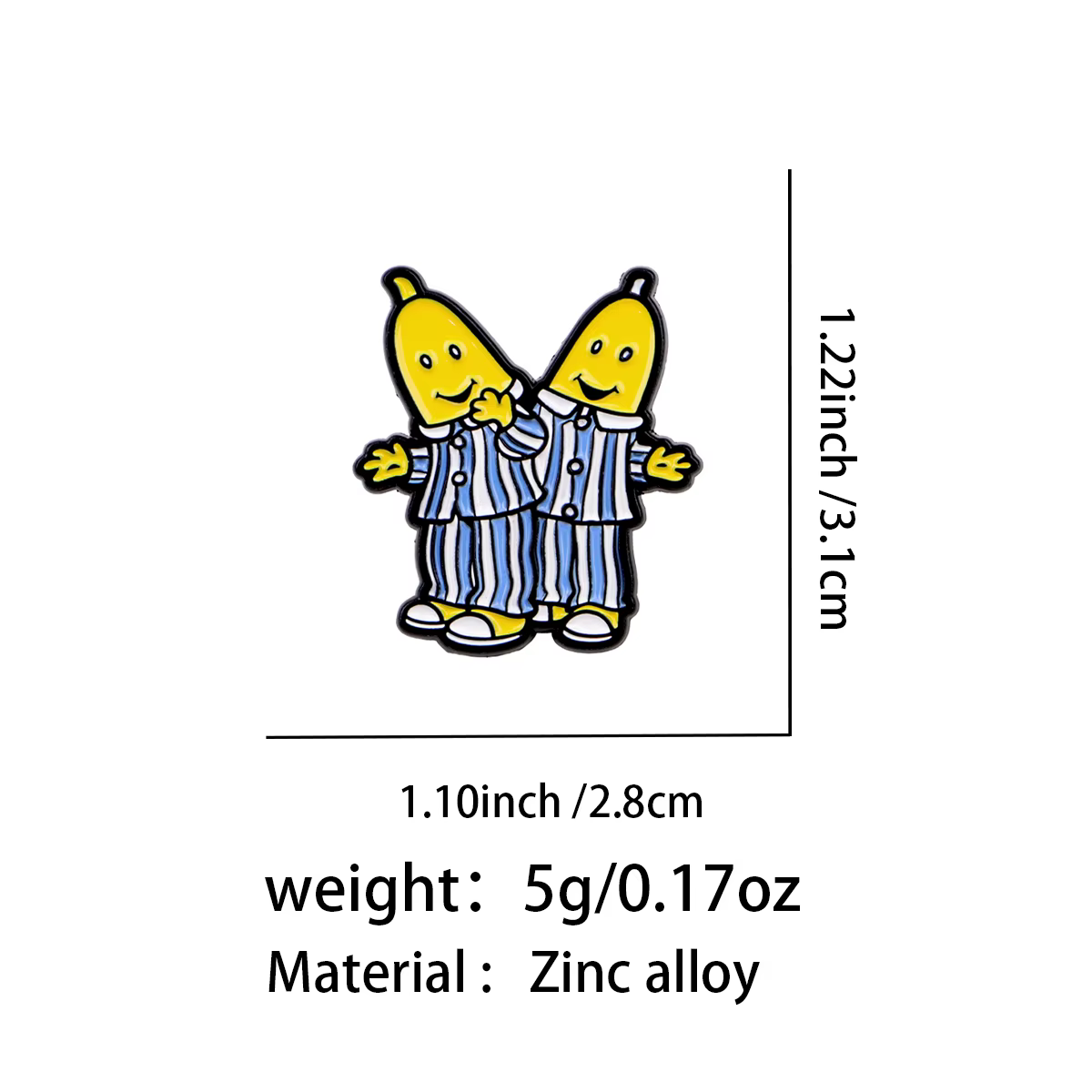 Broches en émail amusantes motif homme banane en pyjama, broche fruit de dessin animé, épinglette pour sac à dos, accessoires vestimentaires, bijoux de mode, cadeaux