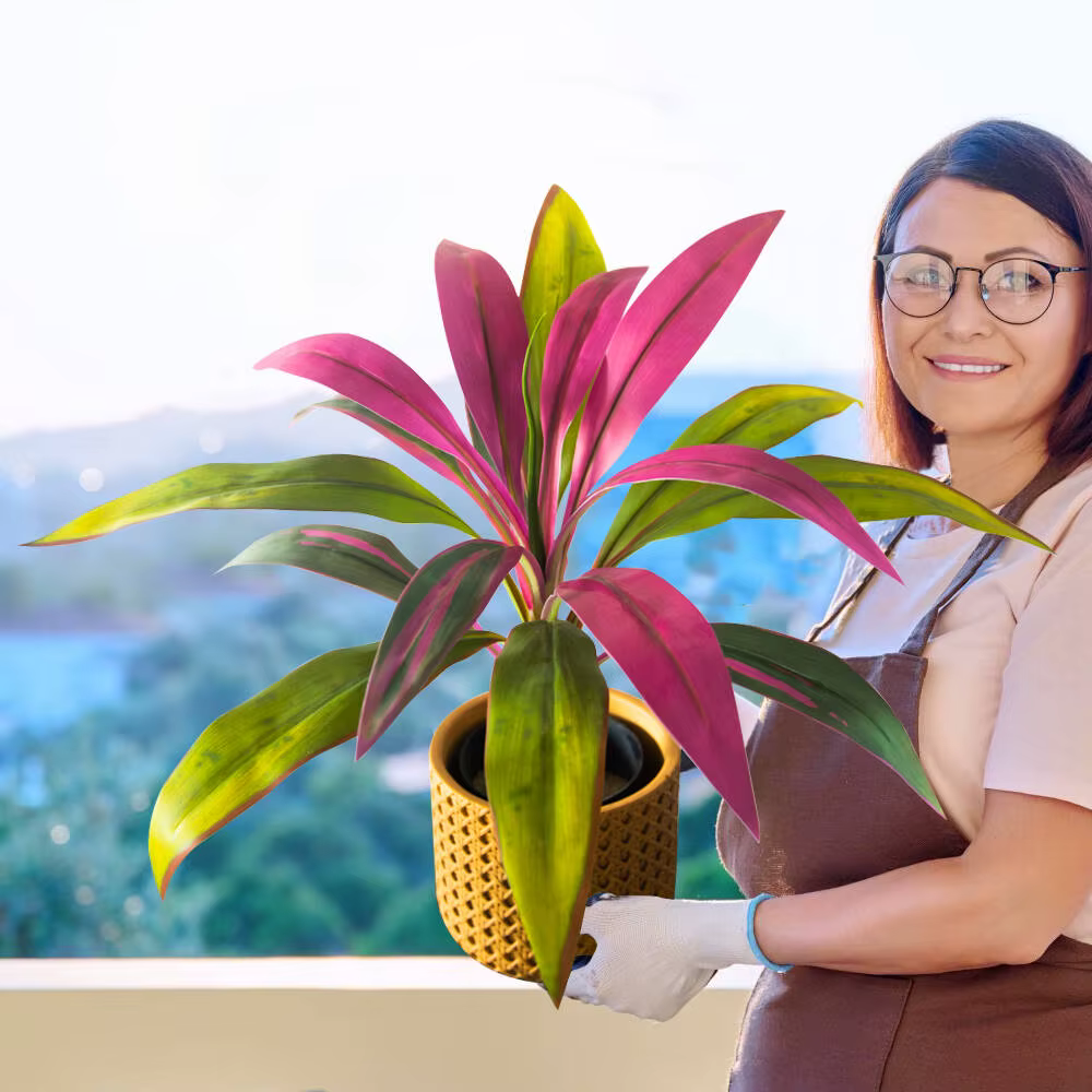 45 cm 17 feuilles artificielles Dracaena arbre fausses plantes de palmier tropicales