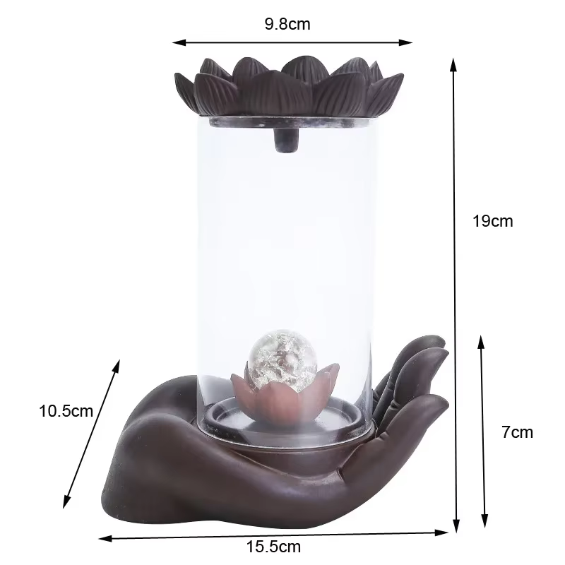 Brûleur d'encens Lotus à reflux coupe-vent bergamote