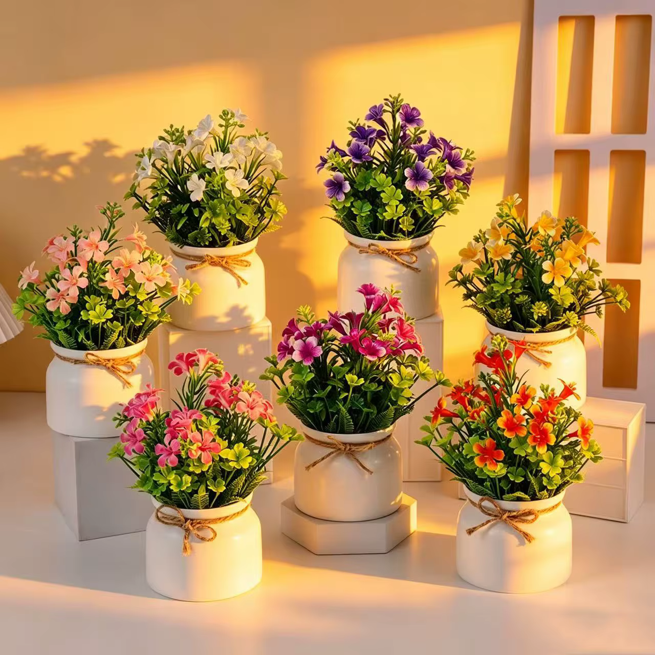 Plantes artificielles en pot