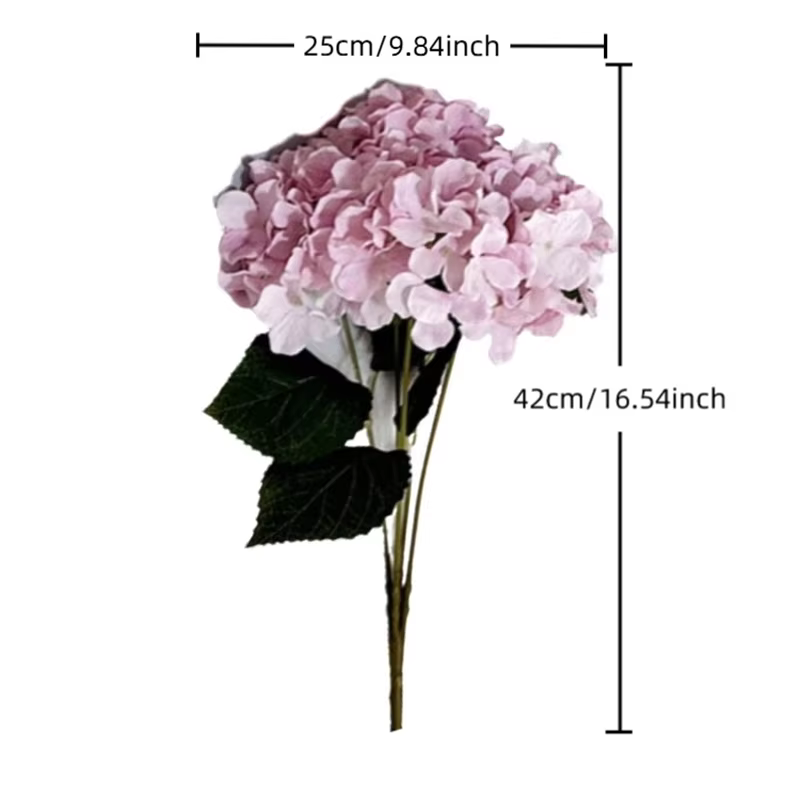 Hortensia à 5 têtes de style britannique : Fleurs artificielles réalistes pour la maison