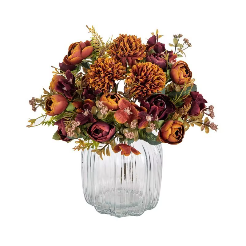 Fleurs artificielles moins chères thé Rose bourgeons bricolage boîte à bonbons Vase décor de chambre à la maison guirlande de saint valentin Bouquet de mariage hortensia en soie