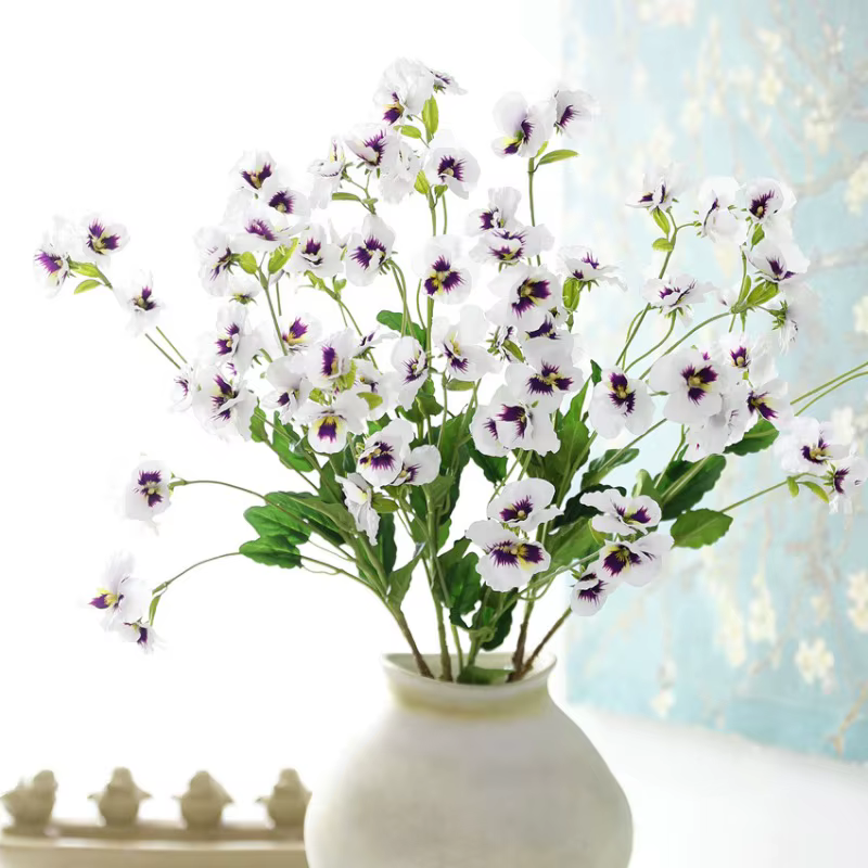 5 pièces de fleurs artificielles en soie blanches