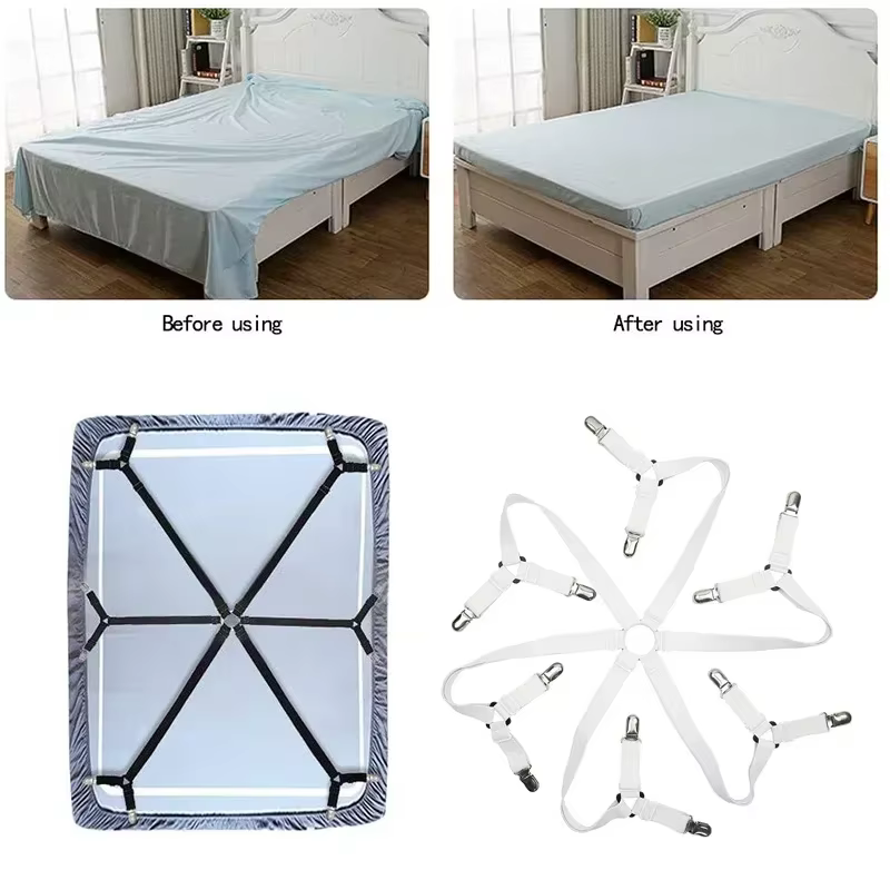 Sangles de support de drap de lit, bande élastique réglable, fixations de support de drap de lit, bretelles, costume à Clip